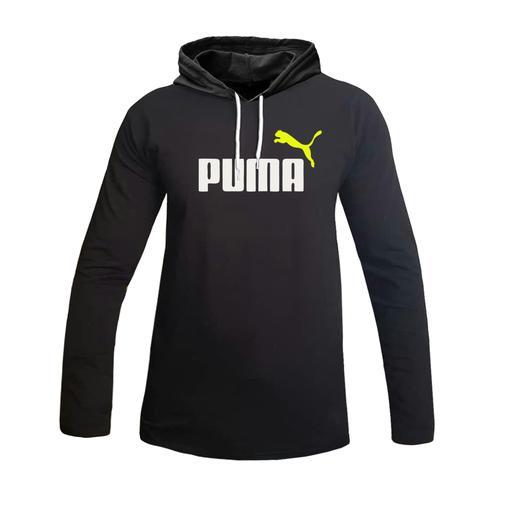 هودی کلاه دار مردانه مشکی آستین بلند مدل PUMA